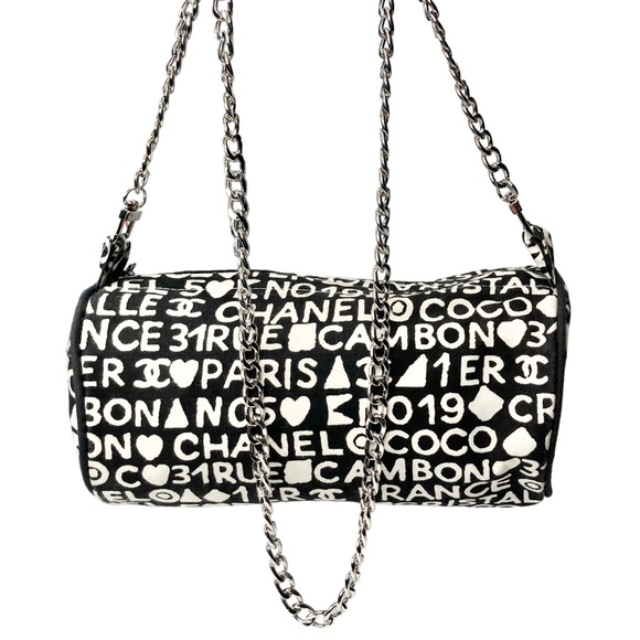 CHANEL Bags Authentic Chanel Graffiti Letters Coco Black White